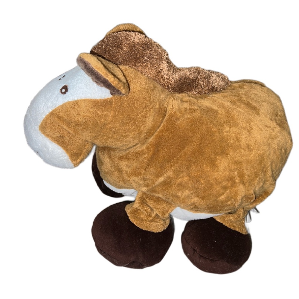Htf Commonwealth 2002 Chubby Brown White Horse Stuffed Plush Flopsy Embroidered - Picture 2 of 6